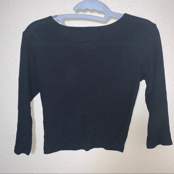 Brandy Melville ribbed black crop top - Picture 3 of 3